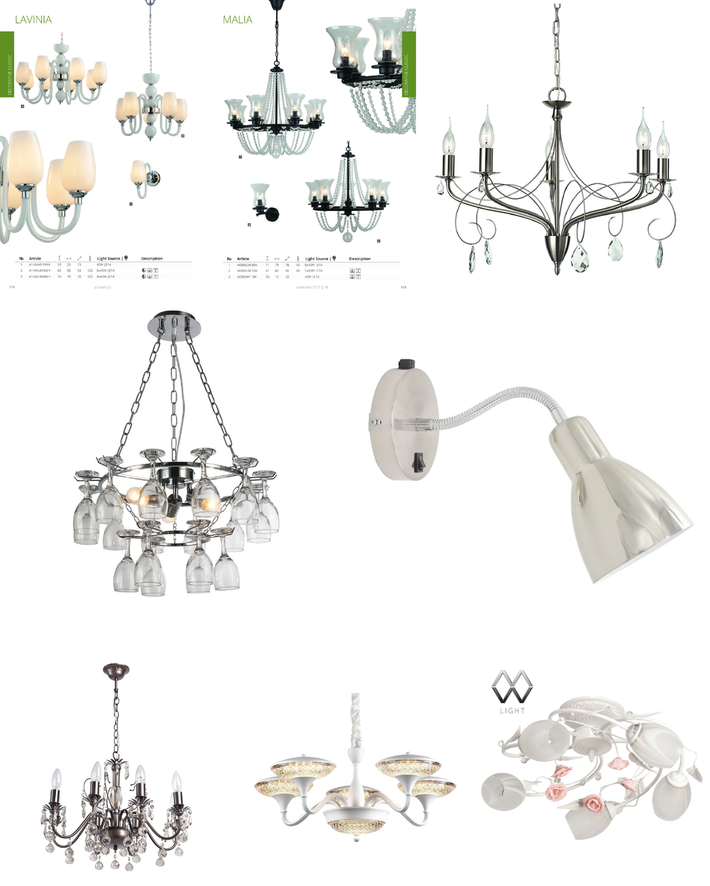 « подвесные». Arte Lamp серия Lavinia артикул A1404LM-5WH