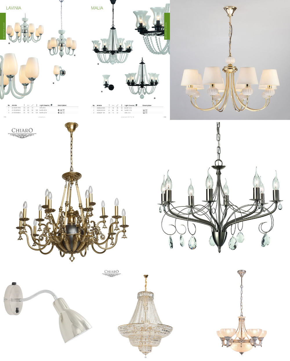 « подвесные». Arte Lamp серия Lavinia артикул A1404LM-8WH