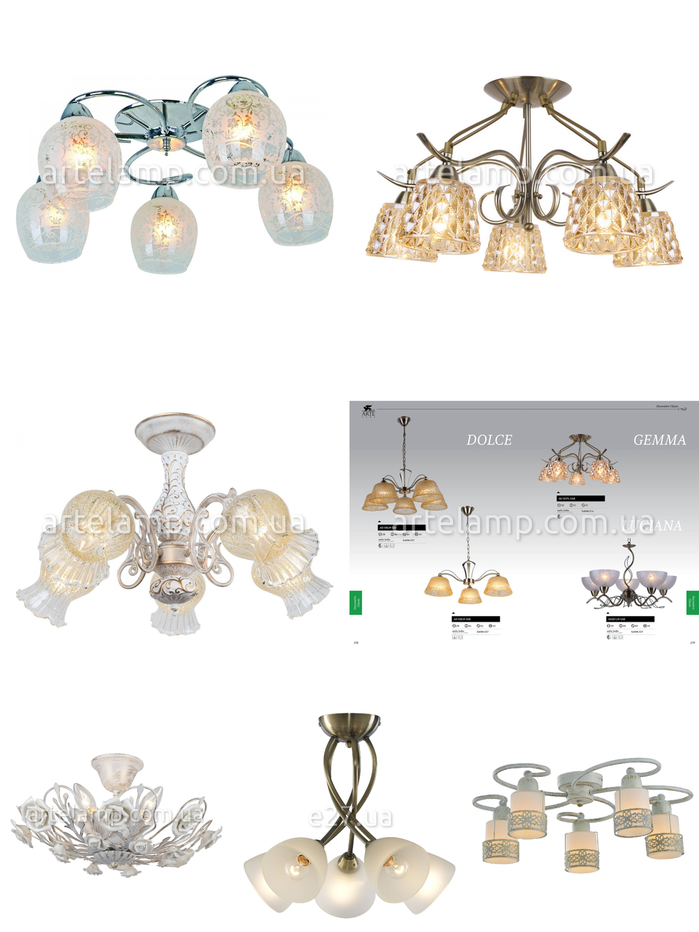 « потолочные». Arte Lamp серия Gemma артикул A1674PL-5CC