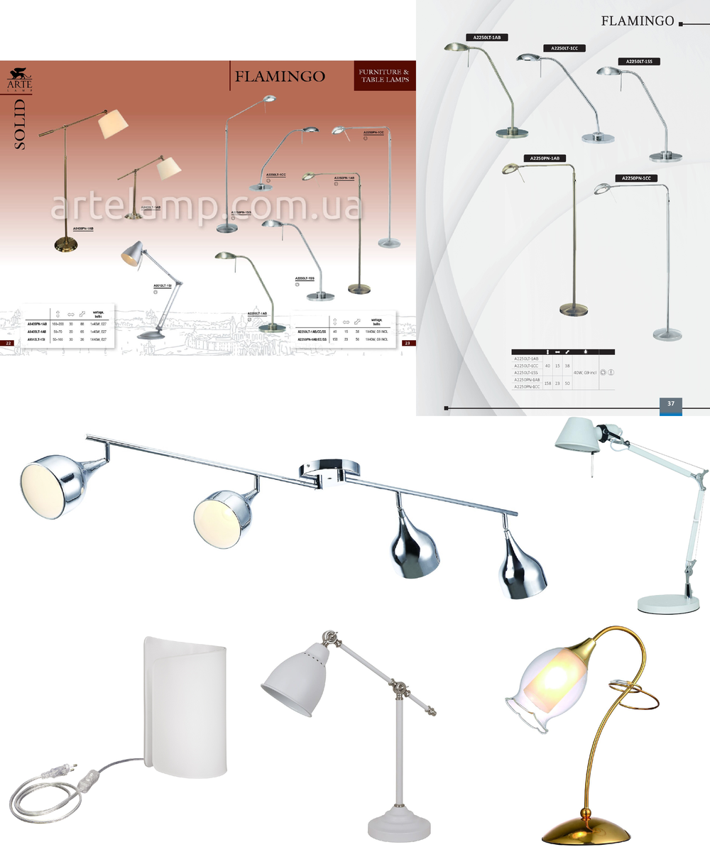 «Поворотные светильники». Arte Lamp серия Flamingo артикул A2250LT-1SS