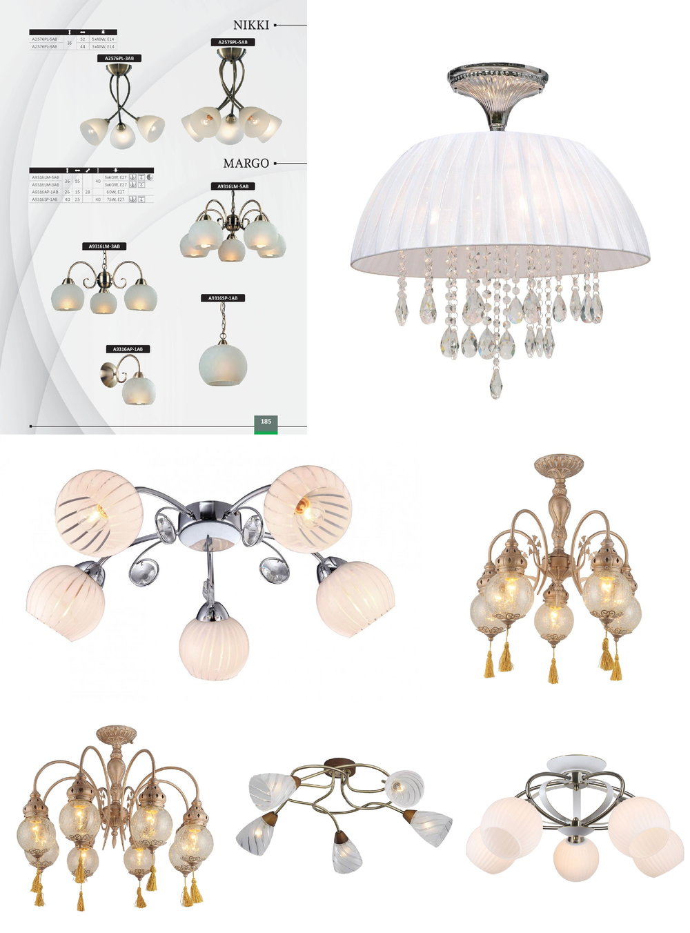 « потолочные». Arte Lamp серия Nikki артикул A2576PL-5AB