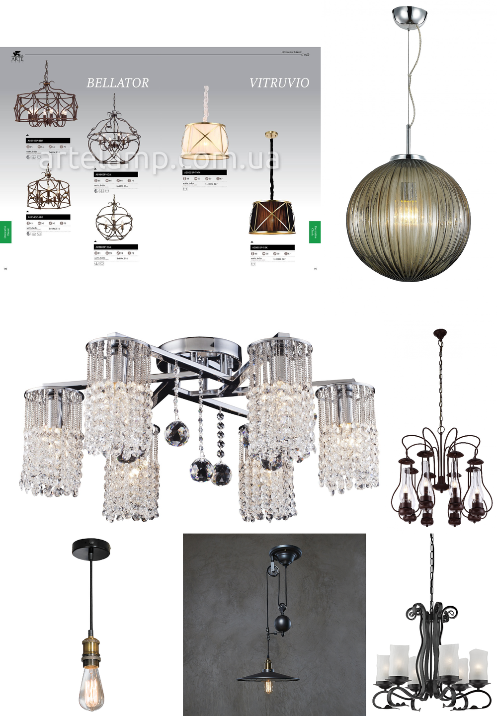 « для спальни». Arte Lamp серия Vitruvio артикул A2805SP-1WH