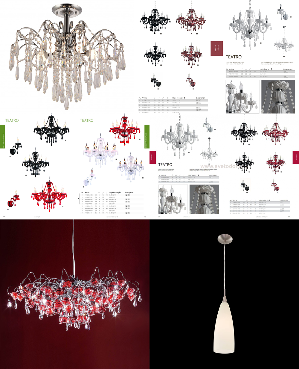« подвесные». Arte Lamp серия Teatro артикул A3964LM-8BK