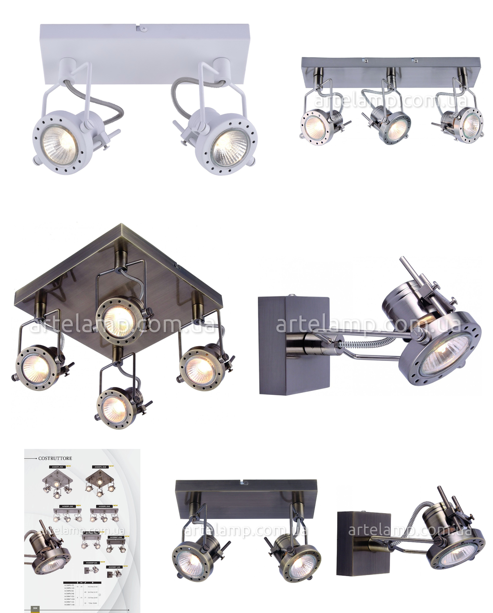 « четыре лампочки». Arte Lamp серия Costruttore артикул A4300PL-4SS