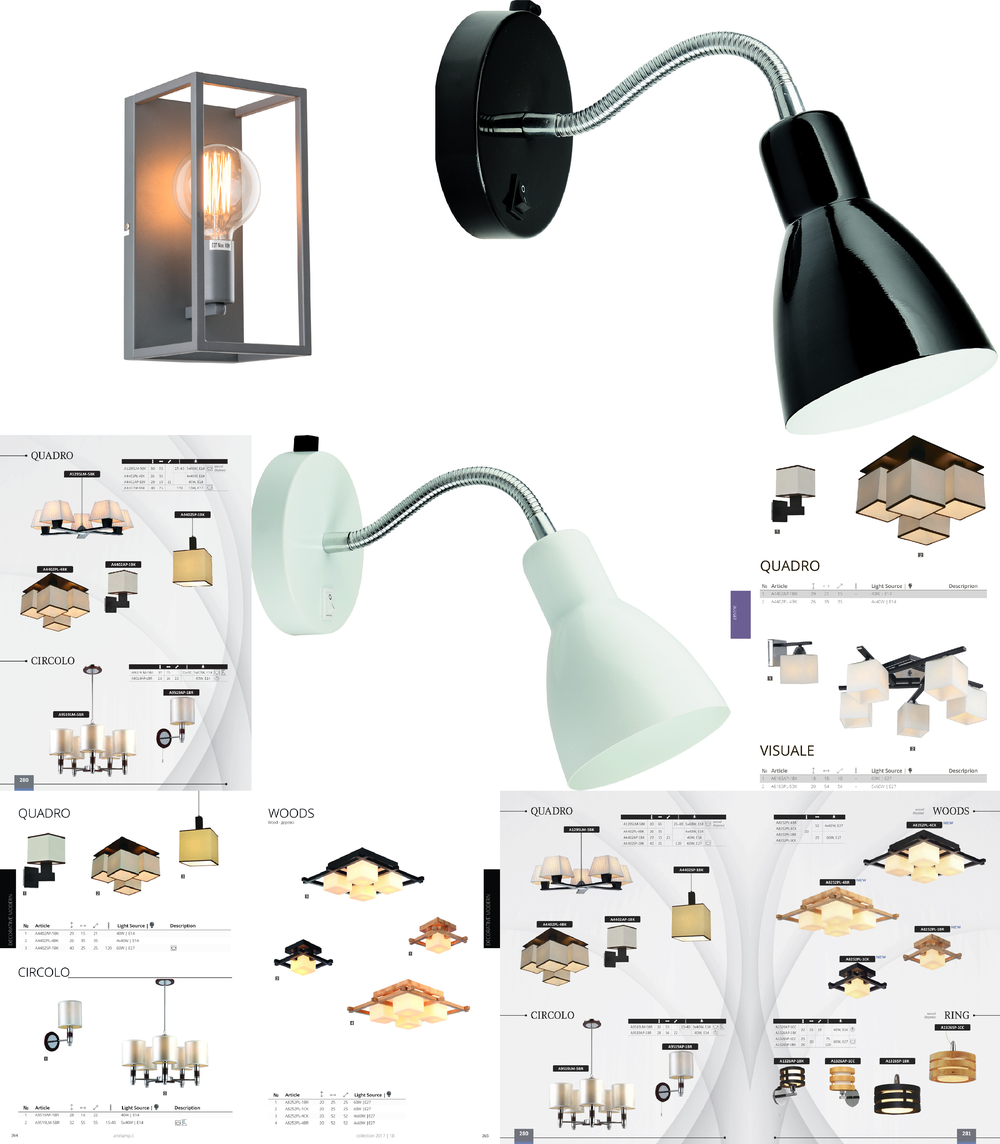 «Бра». Arte Lamp серия Quadro артикул A4402AP-1BK
