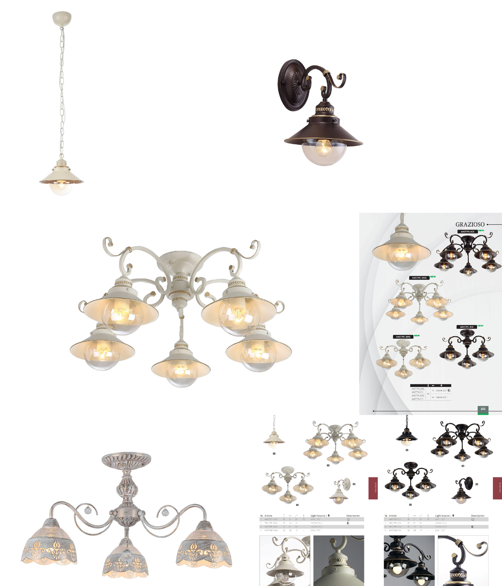 « потолочные». Arte Lamp серия Grazioso артикул A4577PL-3WG