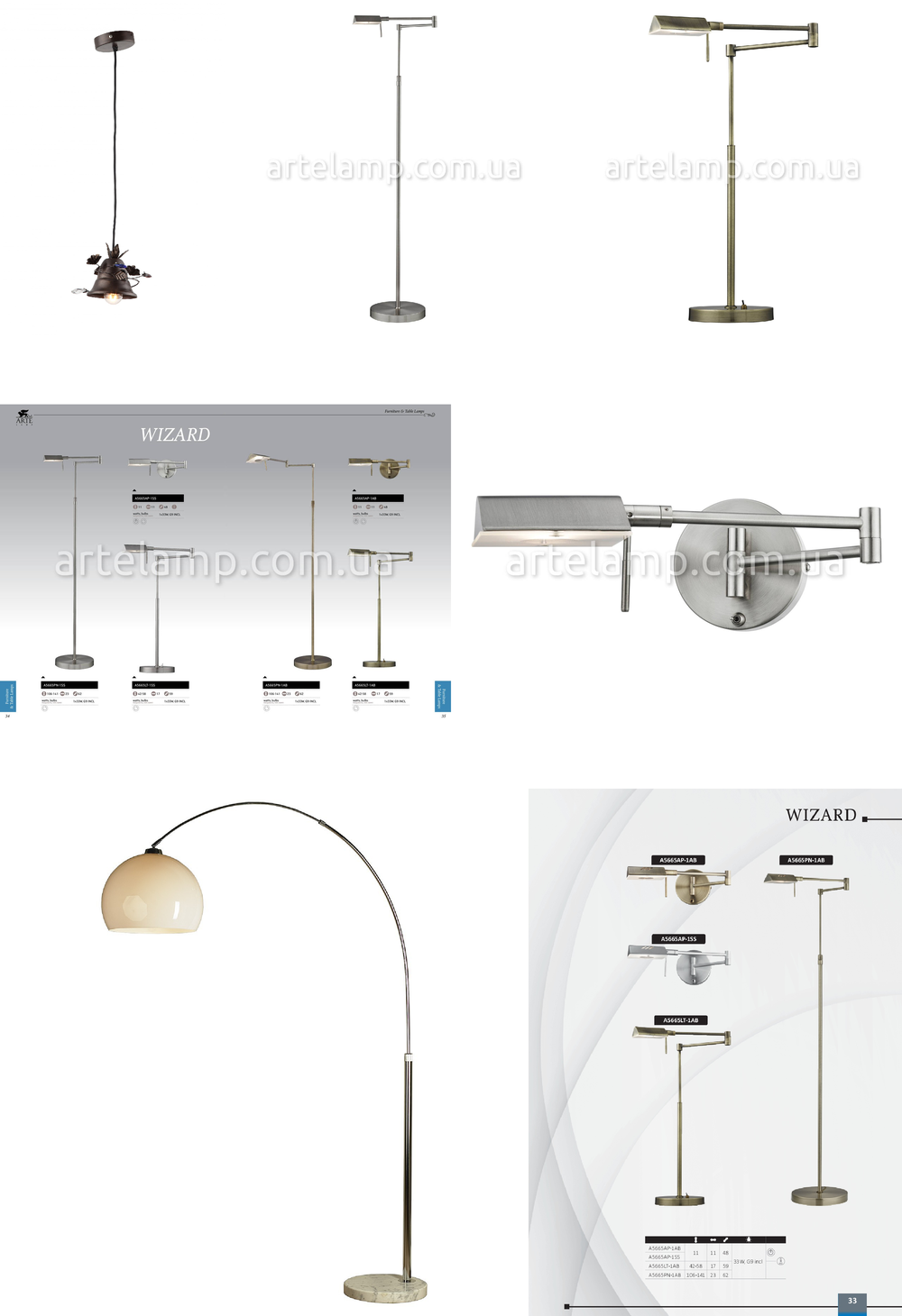 «Торшеры». Arte Lamp серия Wizard артикул A5665PN-1AB