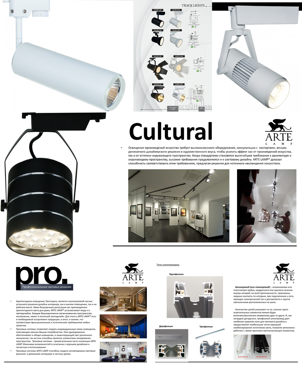 «Технический свет». Arte Lamp серия Track Lights артикул A6107PL-1BK