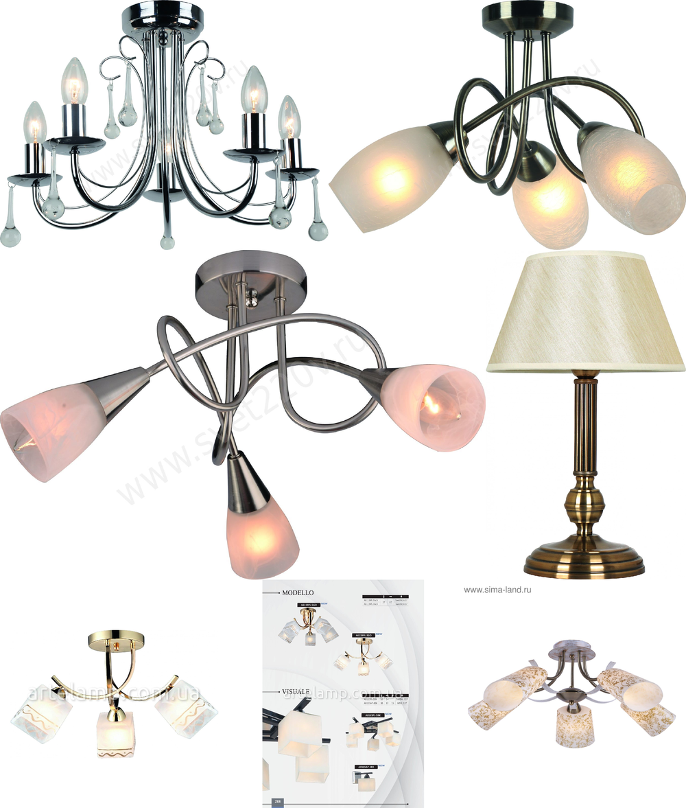 « потолочные». Arte Lamp серия Modello артикул A6119PL-5GO