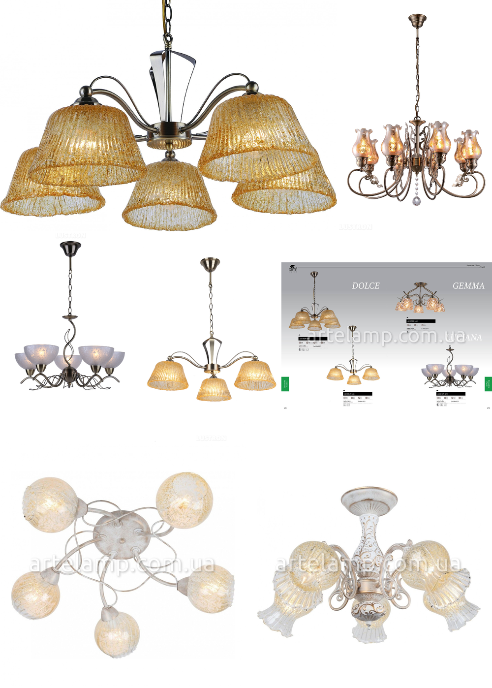 « потолочные». Arte Lamp серия Gemma артикул A6185PL-5AB