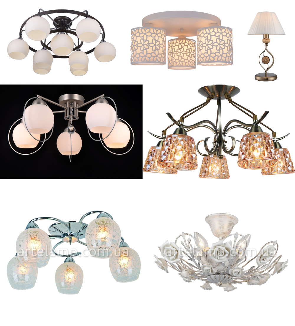 « потолочные». Arte Lamp серия Gemma артикул A6347PL-5WG