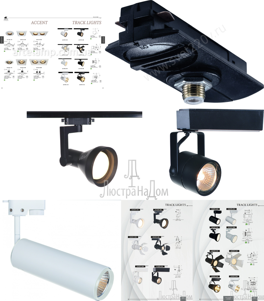 «Технический свет». Arte Lamp серия Track Lights артикул A6709PL-1BK