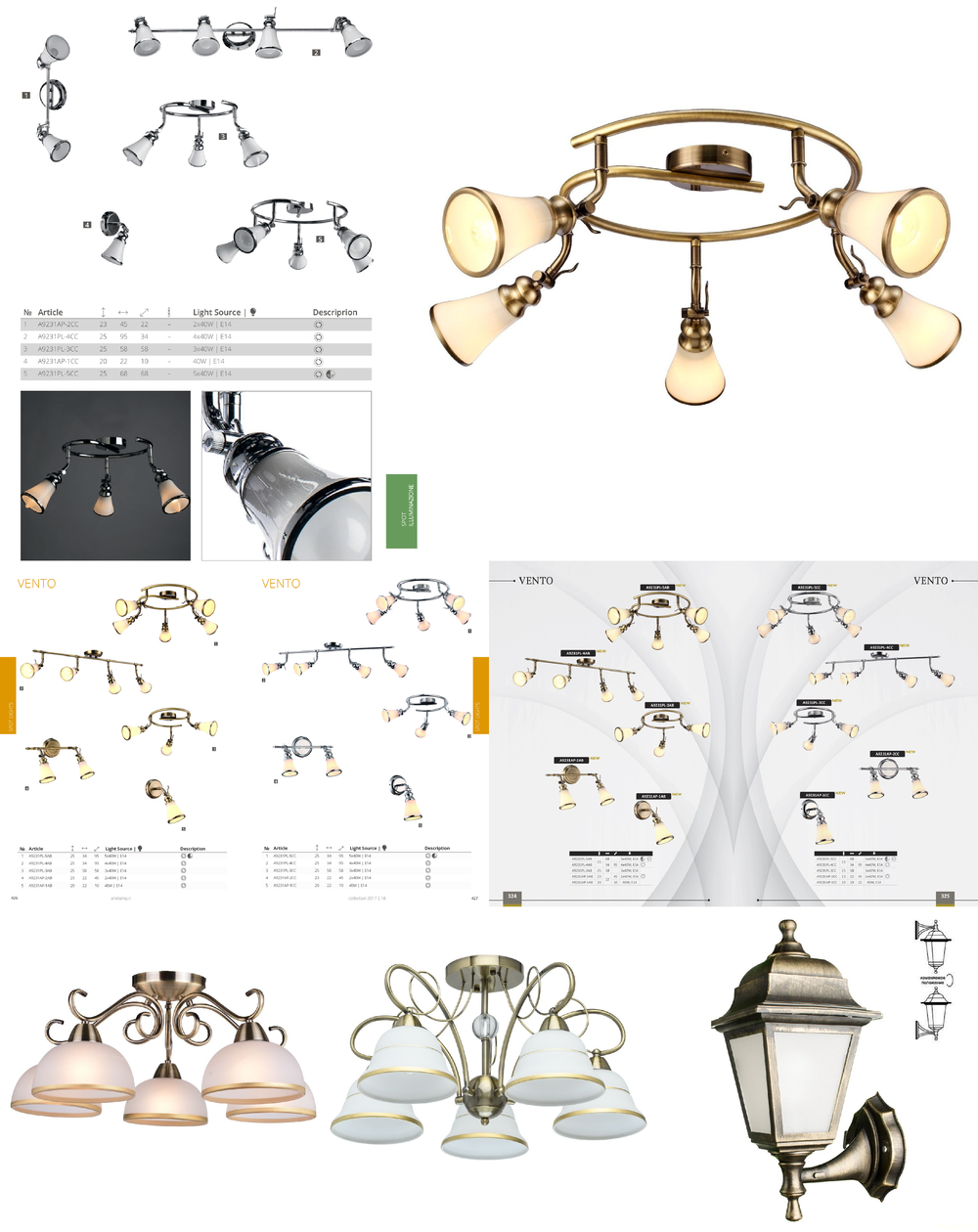 « пять ламп и больше». Arte Lamp серия Vento артикул A9231PL-5AB