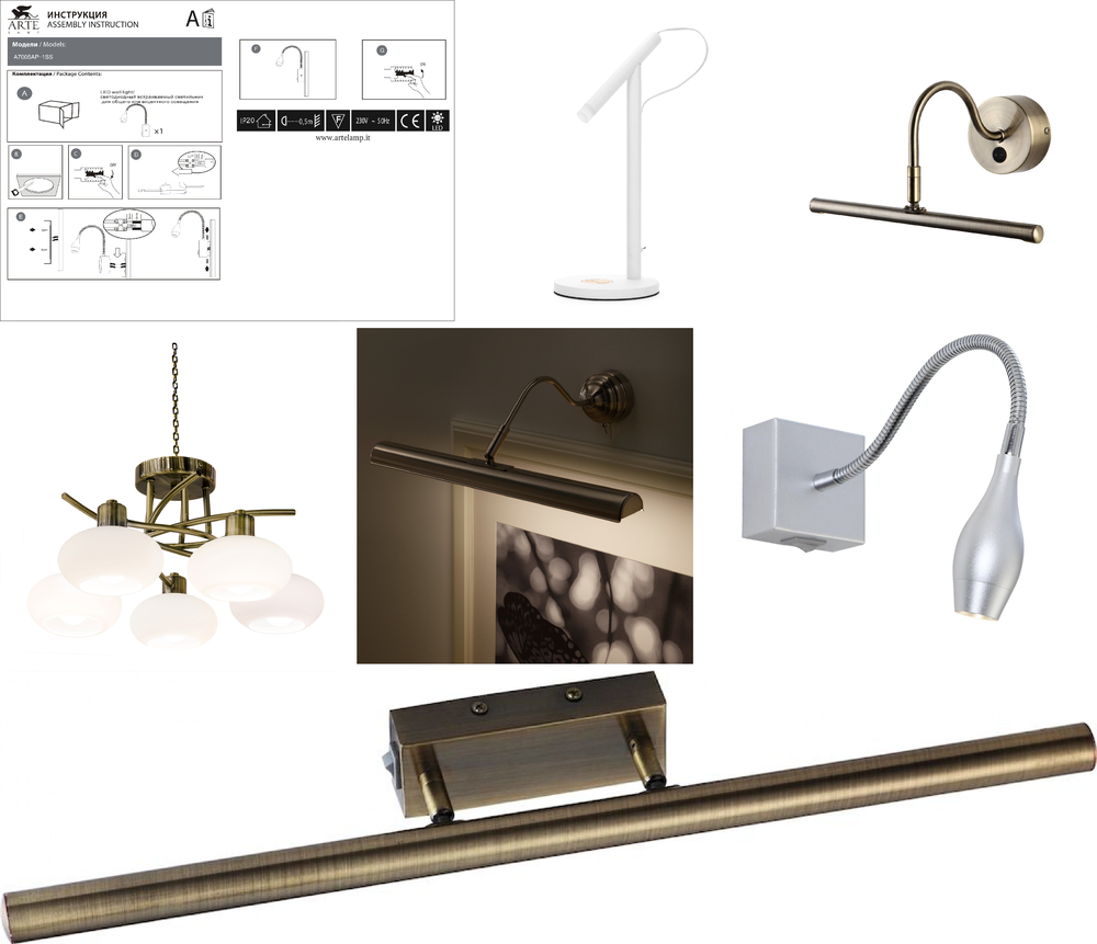 «». Arte Lamp серия Picture lights LED артикул A9474AP-1SS