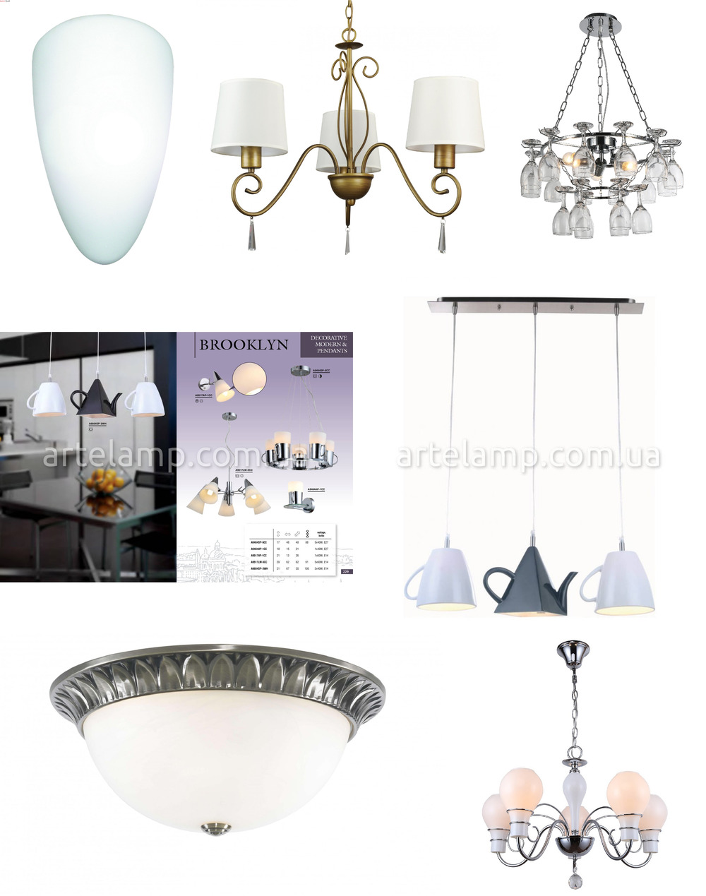 « подвесные». Arte Lamp серия Brooklyn артикул A9517LM-5CC