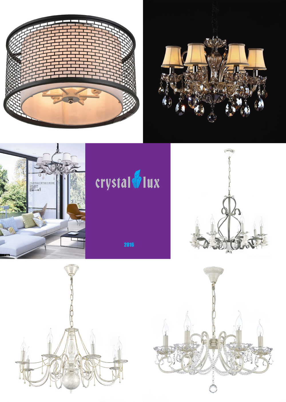 «». Crystal Lux серия Flamingo артикул FLAMINGO SP-PL8 CHROME