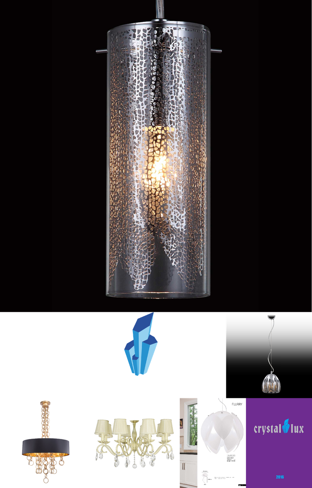 «Подвесные светильники». Crystal Lux серия Flurry артикул FLURRY SP3