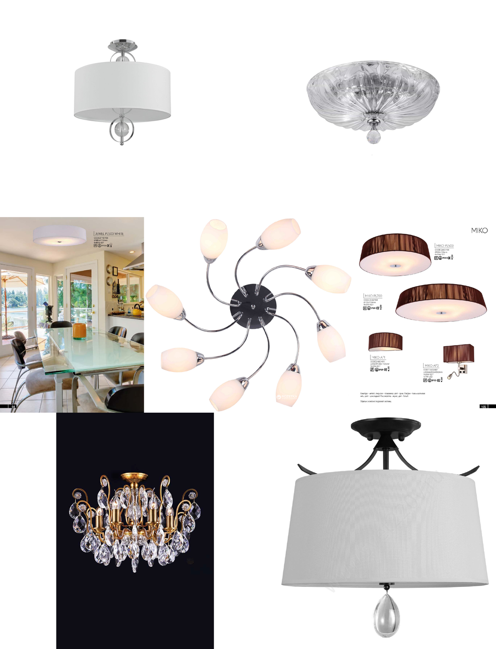 «Подвесные светильники». Crystal Lux серия Jewel артикул JEWEL PL500 WH
