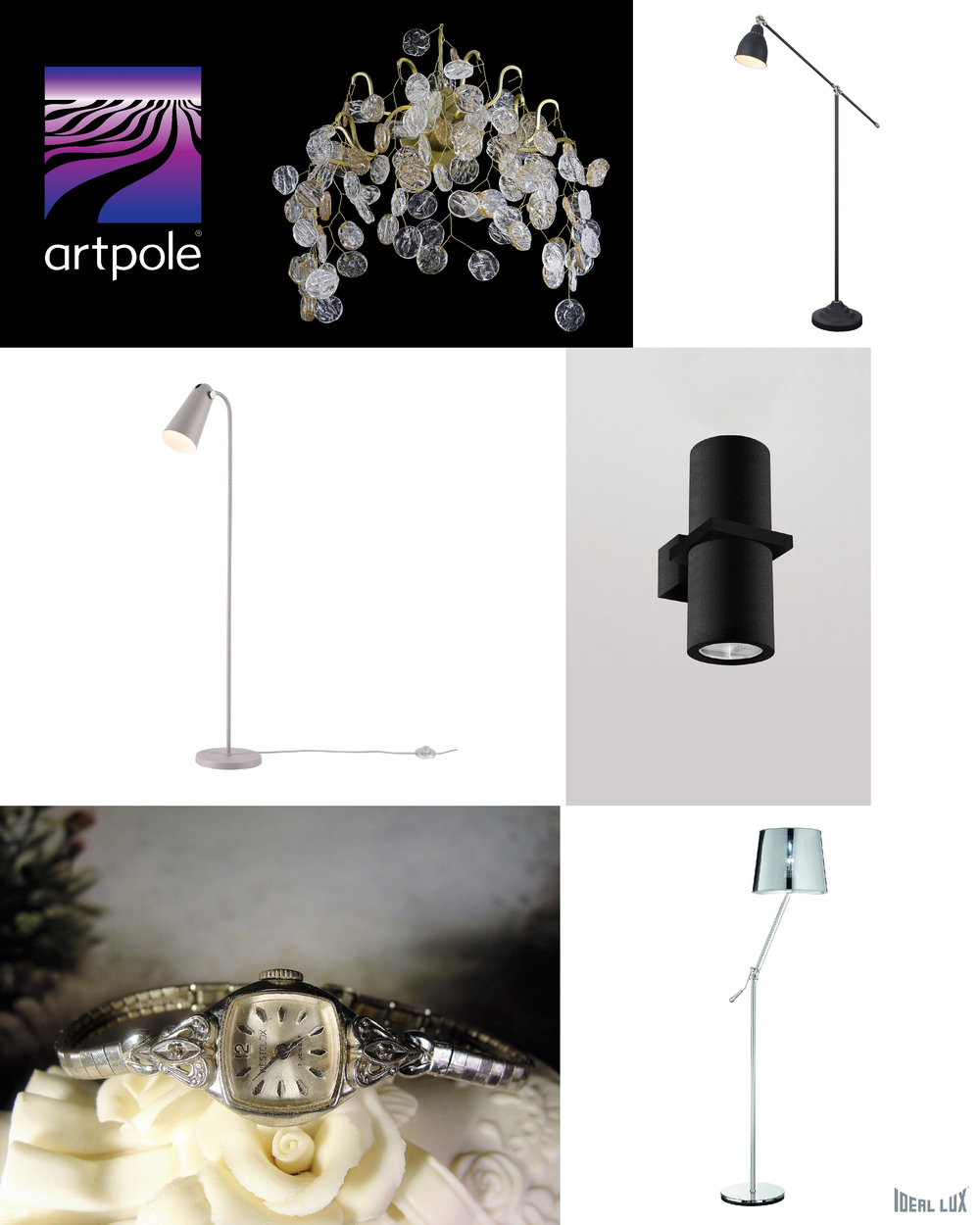 «Торшеры». Crystal Lux серия Jewel артикул JEWEL PT2 GR
