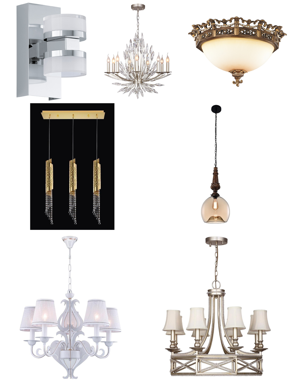 «Подвесные светильники». Crystal Lux серия Lux артикул LUX L300-3 CHROME