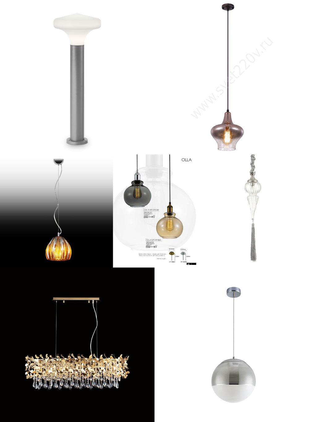 «Подвесные светильники». Crystal Lux серия Lux артикул LUX SP1 D AMBER
