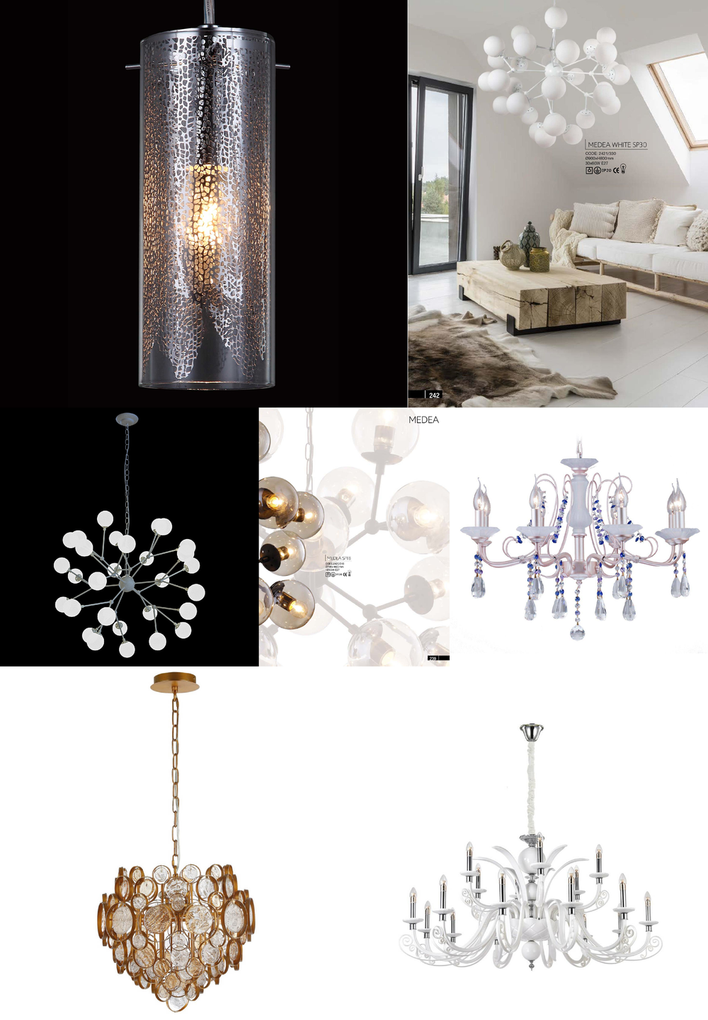 «Люстры». Crystal Lux серия Medea артикул MEDEA SP30