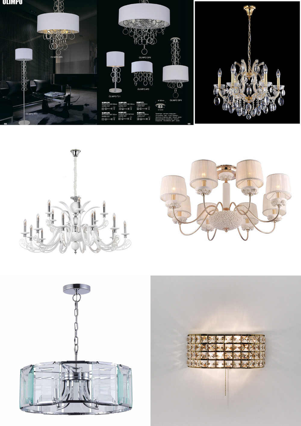 «Люстры». Crystal Lux серия Olimpo артикул OLIMPO SP6