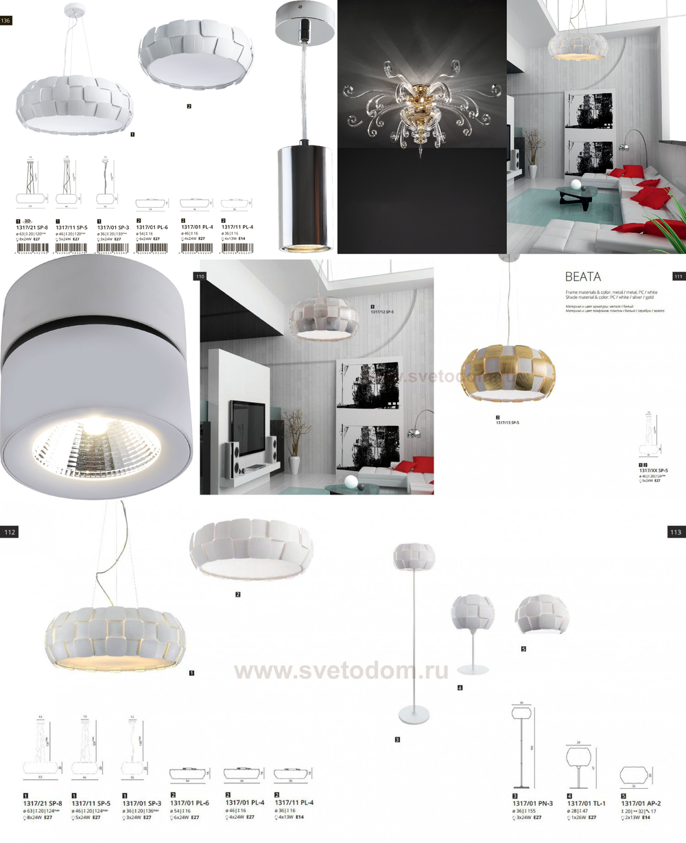 « потолочные». Divinare серия Beata артикул 1317/01 PL-6
