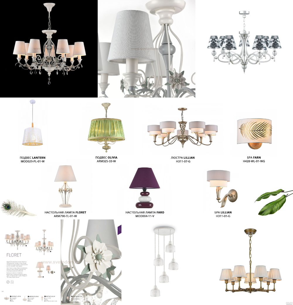 « подвесные». Maytoni серия Floret артикул ARM790-PL-07-W