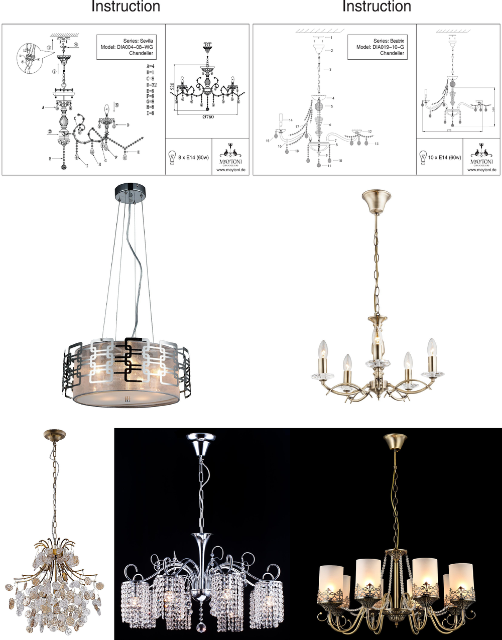 «Люстры». Maytoni серия Monogram 1 артикул ARM901-08-G