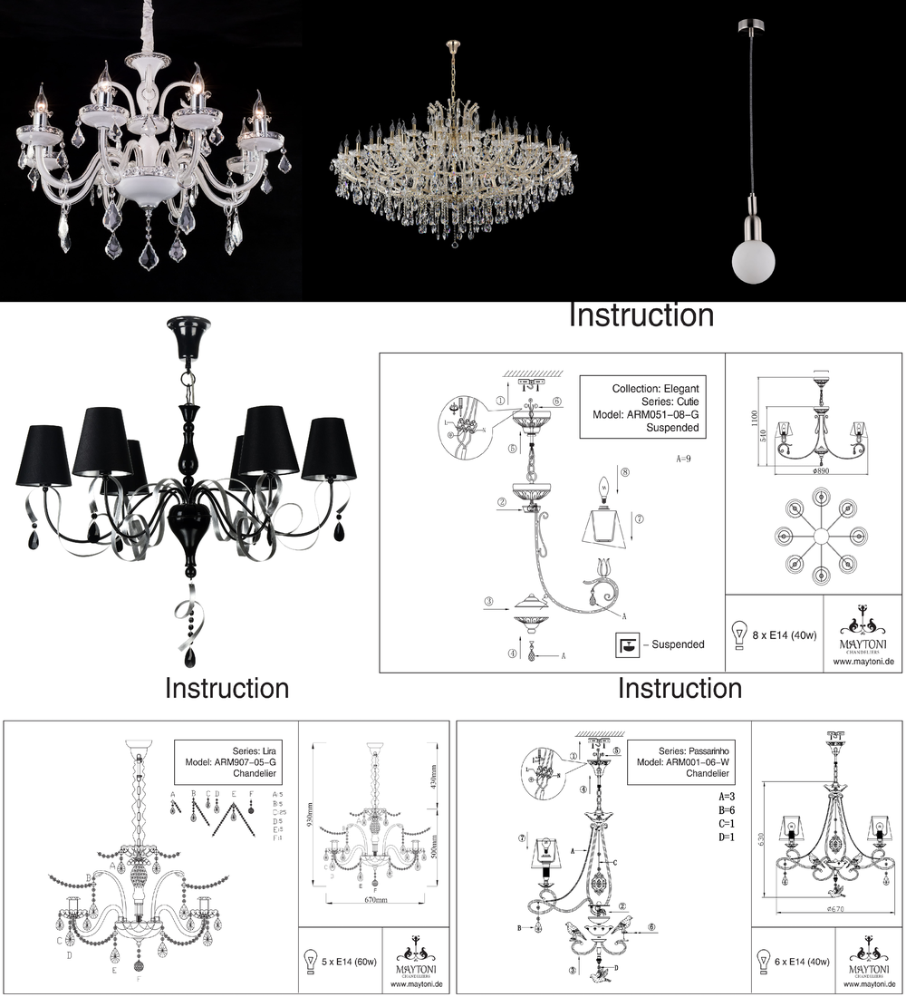 «Люстры». Maytoni серия Monogram 1 артикул ARM901-08-G