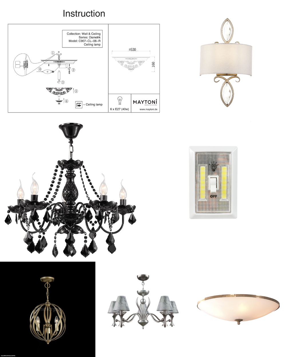 « потолочные». Maytoni серия Diametrik артикул C907-CL-03-R
