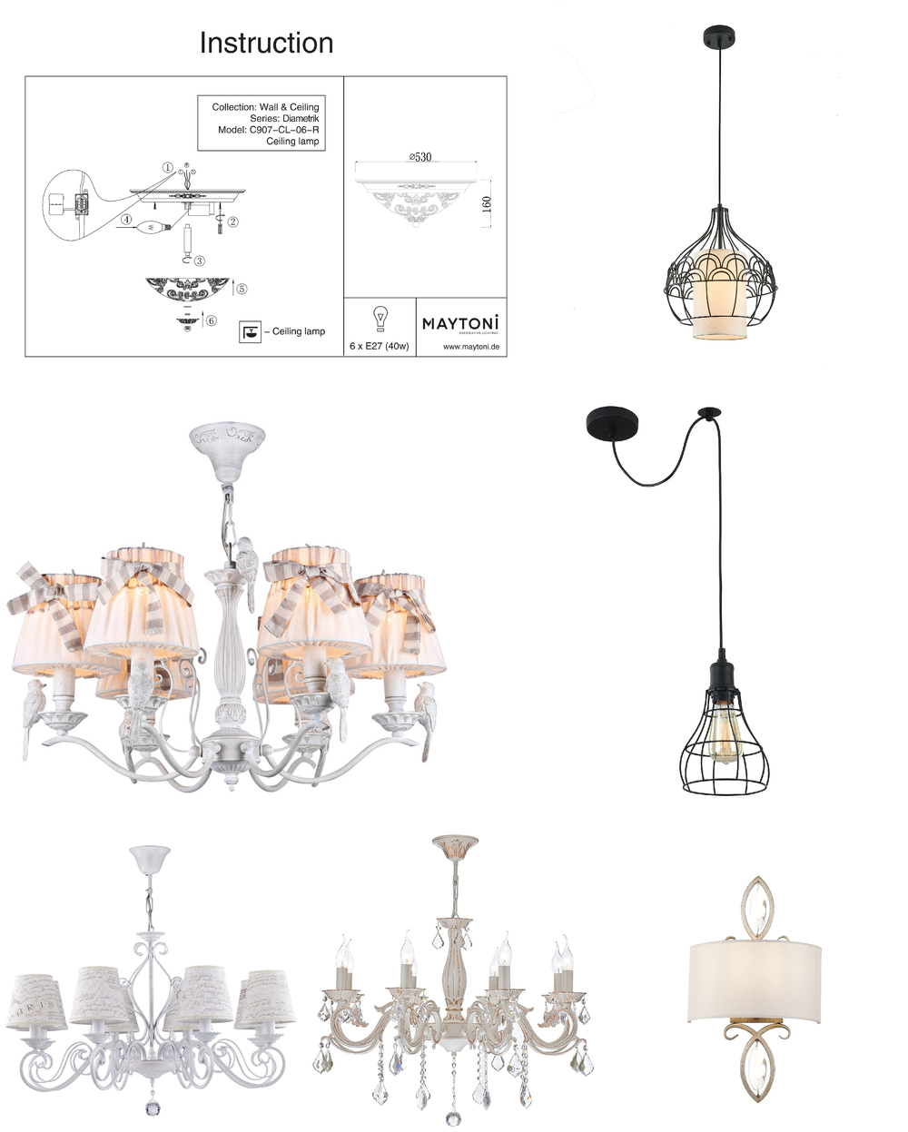 « потолочные». Maytoni серия Diametrik артикул C907-CL-06-W