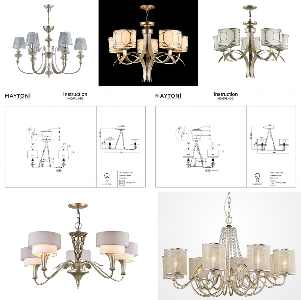 « подвесные». Maytoni серия Luxe артикул H006PL-05G