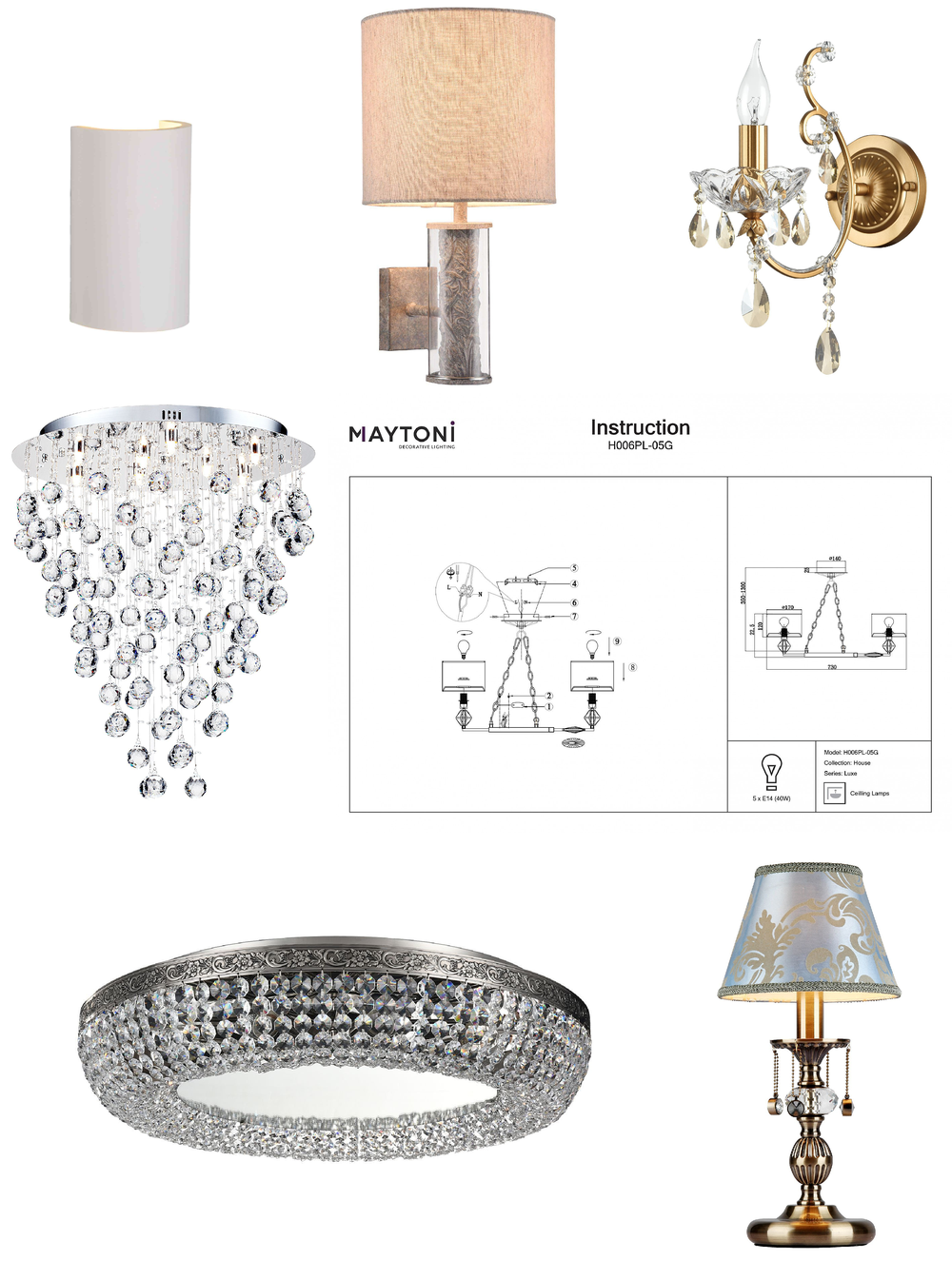 «Бра». Maytoni серия Luxe артикул H006WL-01G